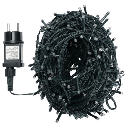 Aigostar - LED udendørs julelyskæde 500xLED/8 funktioner 53m IP44 kold hvid