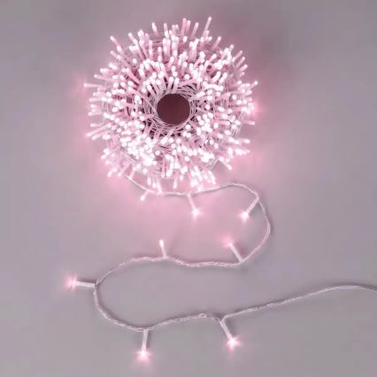 Aigostar - LED udendørs julelyskæde 500xLED/8 funktioner 53m IP44 lyserød