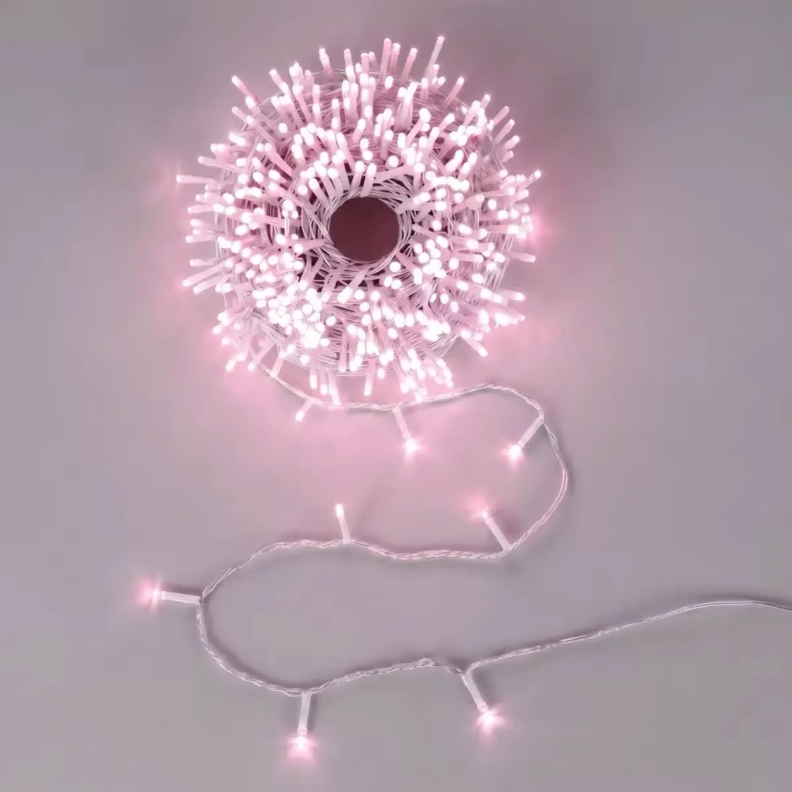 Aigostar - LED udendørs julelyskæde 500xLED/8 funktioner 53m IP44 lyserød
