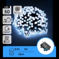 Aigostar -LED Udendørs julelyskæde 50xLED/8 funktioner 3xAA 5,3m IP44 kold hvid