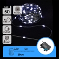 Aigostar -LED udendørs julelyskæde 50xLED/8 funktioner 3xAA 5,3m IP44 kølig hvid