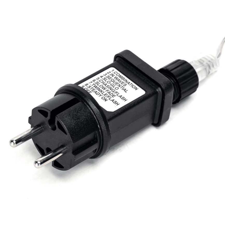 Aigostar - LED udendørs julelyskæde 50xLED/8 funktioner 8m IP44 kold hvid