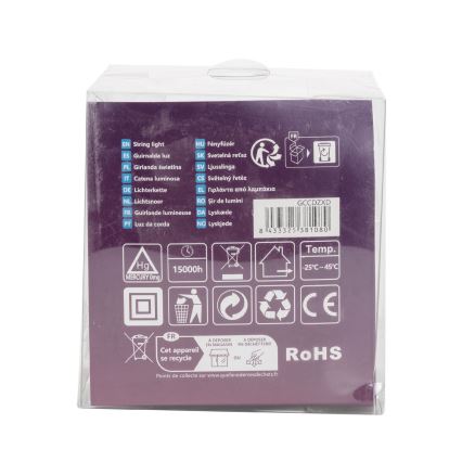 Aigostar - LED udendørs julelyskæde 50×LED / 8 funktioner, 8 m, IP44, varm hvid