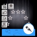 Aigostar - LED udendørs julelyskæde 70xLED 1,2x1m IP44 kold hvid stjerner