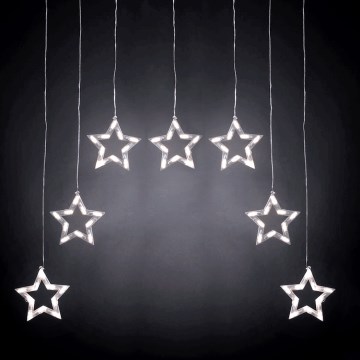 Aigostar - LED udendørs julelyskæde 70xLED 1,2x1m IP44 kølig hvid stjerner