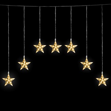 Aigostar - LED udendørs julelyskæde 70xLED 1,2x1m IP44 varm hvid stjerner