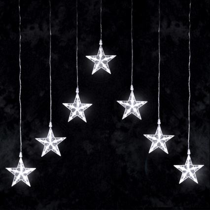 Aigostar - LED udendørs julelyskæde 70xLED 1,2x1m IP44 kold hvid stjerner