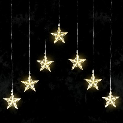 Aigostar - LED udendørs julelyskæde 70xLED/230V 1,2x1m IP44 stjerner i varm hvid