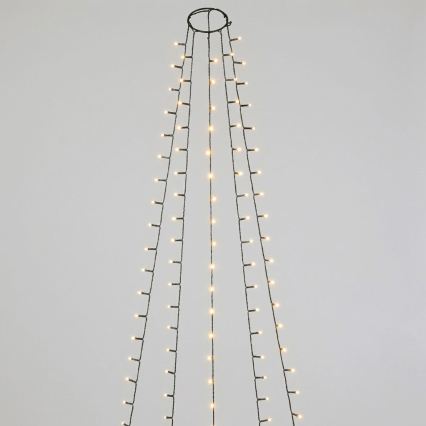 Aigostar - LED udendørs julelyskæde 72xLED/8 funktioner 3xAA 1,2m IP44 varm hvid