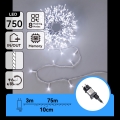 Aigostar - LED udendørs julelyskæde 750xLED/8 funktioner 78m IP44 kold hvid