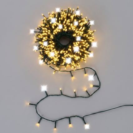 Aigostar - LED udendørs julelyskæde 80xLED+20xLED 8m IP44 varm+kold hvid