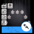 Aigostar - LED udendørs julelyskæde 84xLED/8 funktioner 1,2x1m IP44 kold hvid snefnug