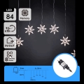 Aigostar - LED udendørs julelyskæde 84xLED/8 funktioner 1,2x1m IP44 kold hvid snefnug