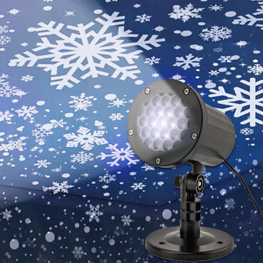 Aigostar - LED udendørs juleprojektor med snefnug LED/5W/230V IP44 kold hvid