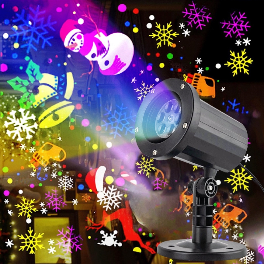 Aigostar - LED udendørs juleprojektor med snefnug LED/5W/230V IP44 multifarvet