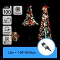 Aigostar - LED udendørs juletræ, 100 LED, 1,5 m, IP44, rød og kold hvid