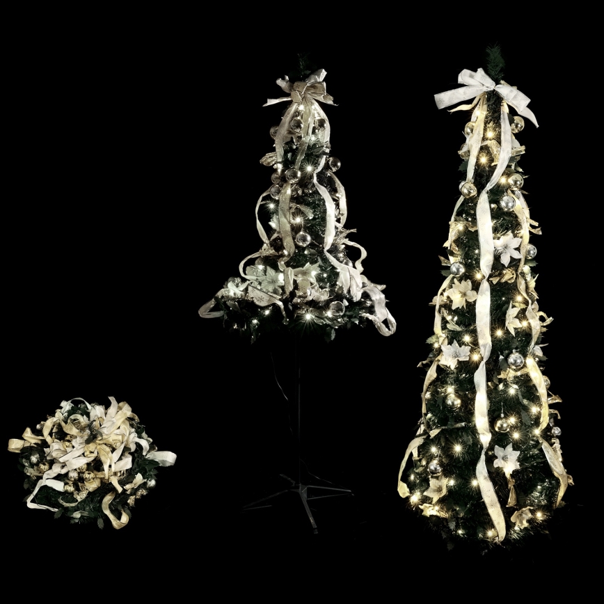 Aigostar - LED udendørs juletræ 100xLED 1,5m IP44 hvid/guld kold hvid