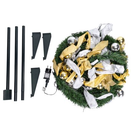 Aigostar - LED udendørs juletræ 100xLED 1,5m IP44 hvid/guld kold hvid