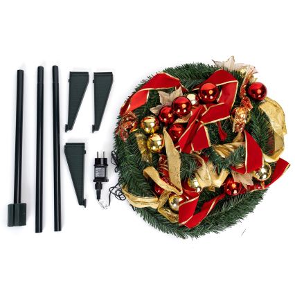 Aigostar - LED udendørs juletræ 100xLED 1,5m IP44 rød/guld varm hvid