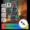 Aigostar - LED udendørs juletræ, 125 LED, 8 lysfunktioner, 1,2 m, IP44, multifarvet