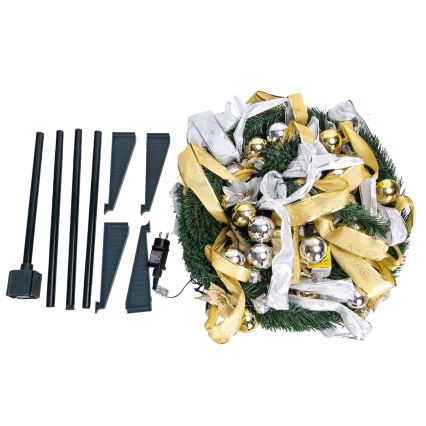 Aigostar - LED udendørs juletræ 150 LED 1,8 m IP44 hvid/guld kold hvid