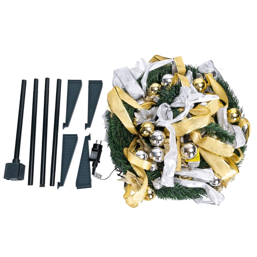 Aigostar - LED udendørs juletræ 150 LED 1,8 m IP44 hvid/guld kold hvid