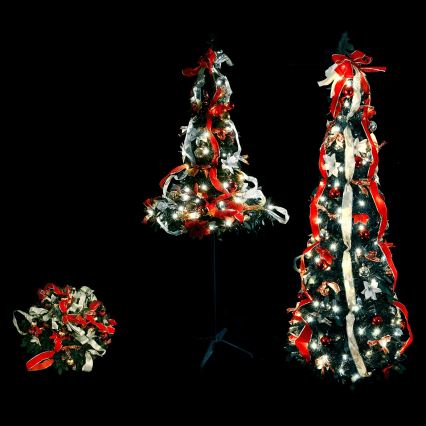 Aigostar - LED udendørs juletræ 150xLED 1,8m IP44 rød og kold hvid