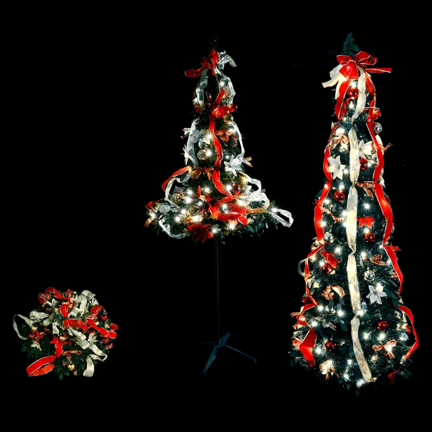 Aigostar - LED udendørs juletræ 150xLED 1,8m IP44 rød og kold hvid