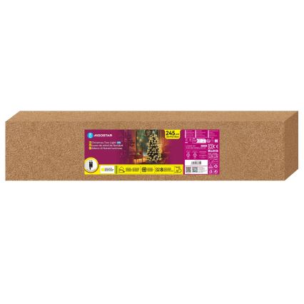 Aigostar - LED udendørs juletræ 245 LED/8 funktioner 2,1 m IP44 varm hvid