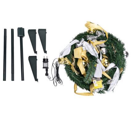 Aigostar - LED udendørs juletræ 80xLED 1,2m IP44 hvid/guld kold hvid