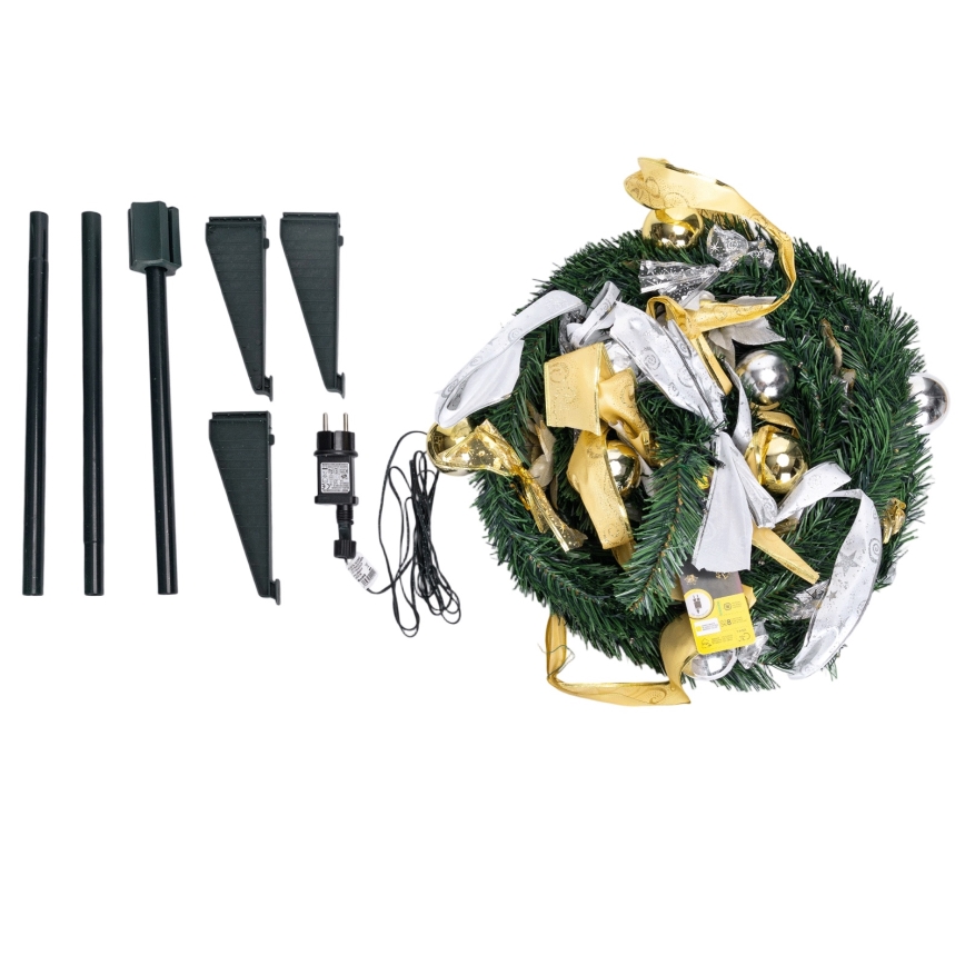 Aigostar - LED udendørs juletræ 80xLED 1,2m IP44 hvid/guld kold hvid
