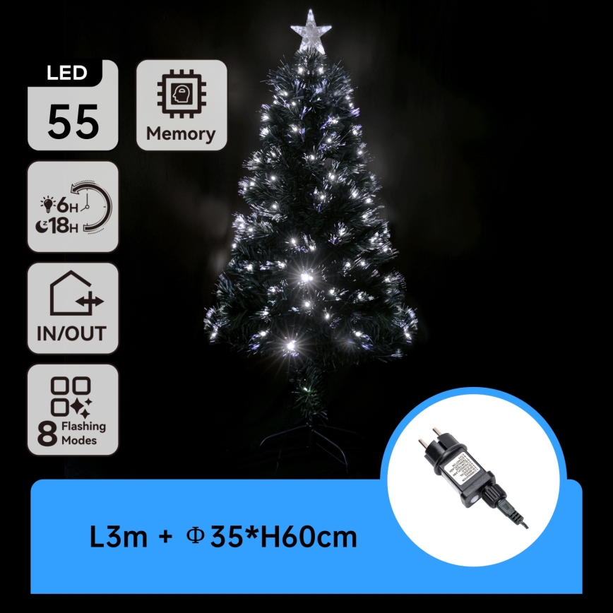 Aigostar - LED Udendørs juletræ LED/3,6W/230V 60 cm IP44 kold hvid