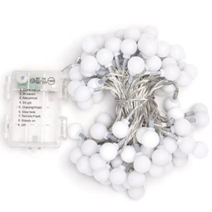 Aigostar - LED udendørs lyskæde 100xLED/3xAA/8 funktioner 10,3 m IP44 kold hvid