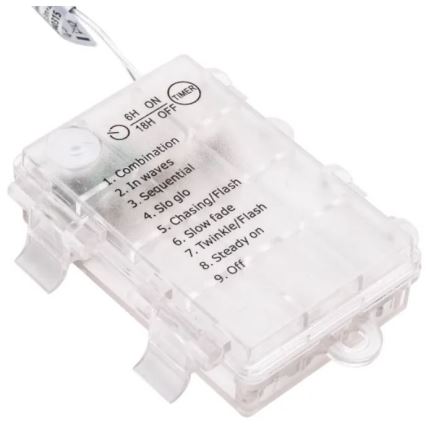 Aigostar - LED udendørs lyskæde 100xLED/3xAA/8 funktioner 10,3 m IP44 kold hvid