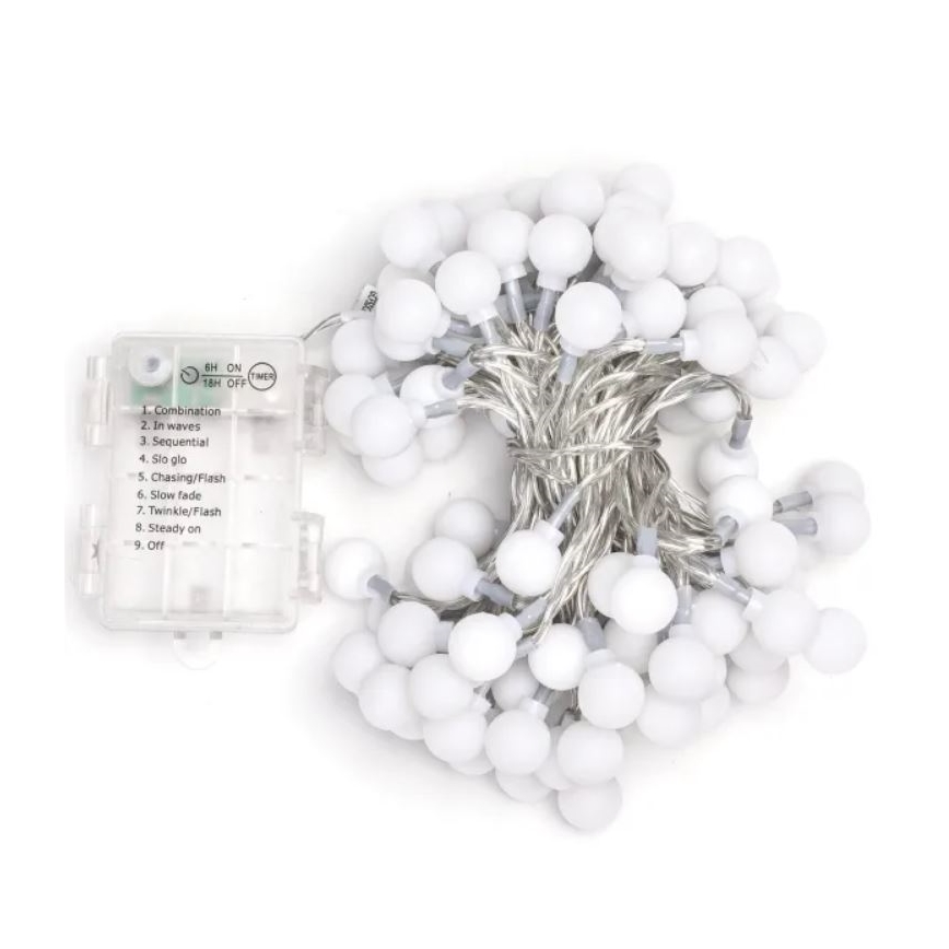 Aigostar - LED udendørs lyskæde 100xLED/3xAA/8 funktioner 10,3 m IP44 varm hvid