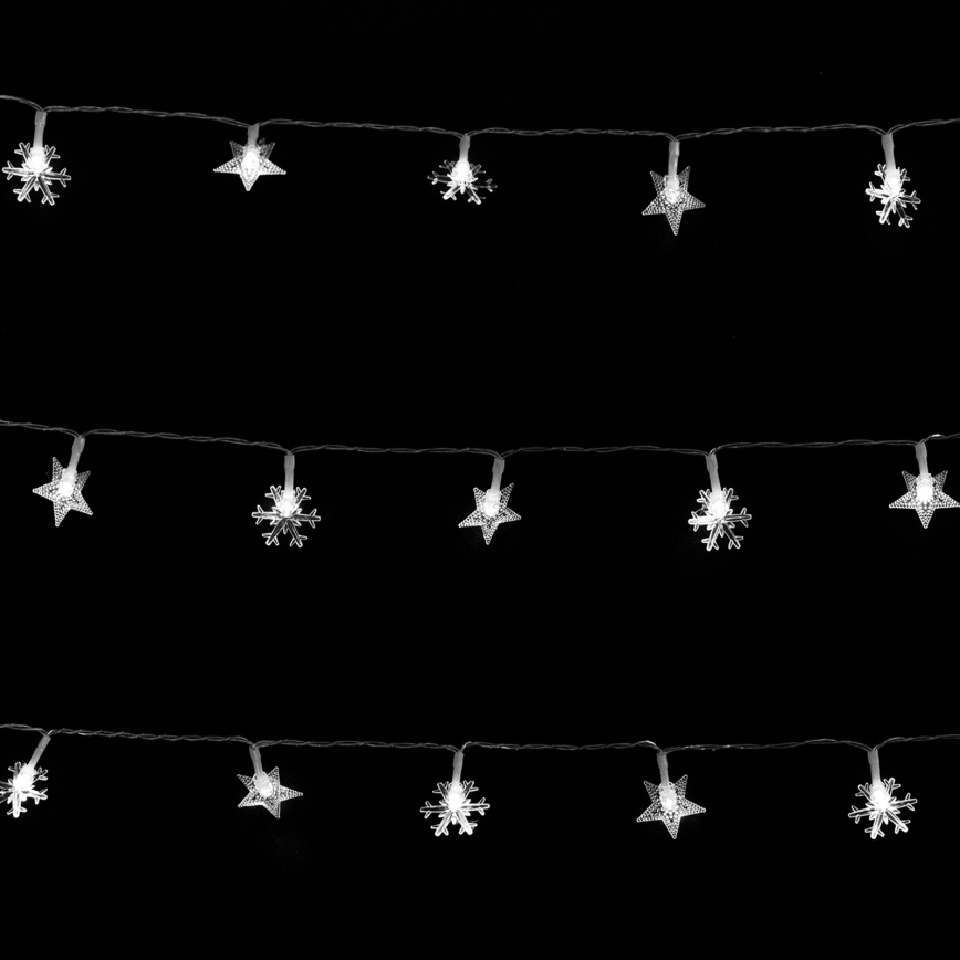 Aigostar - LED udendørs lyskæde 100xLED/8 funktioner 3xAA 10 m IP44 kold hvid