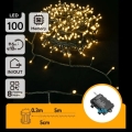 Aigostar - LED udendørs lyskæde 100xLED/8 funktioner 3xAA 5,3 m IP44 varm hvid
