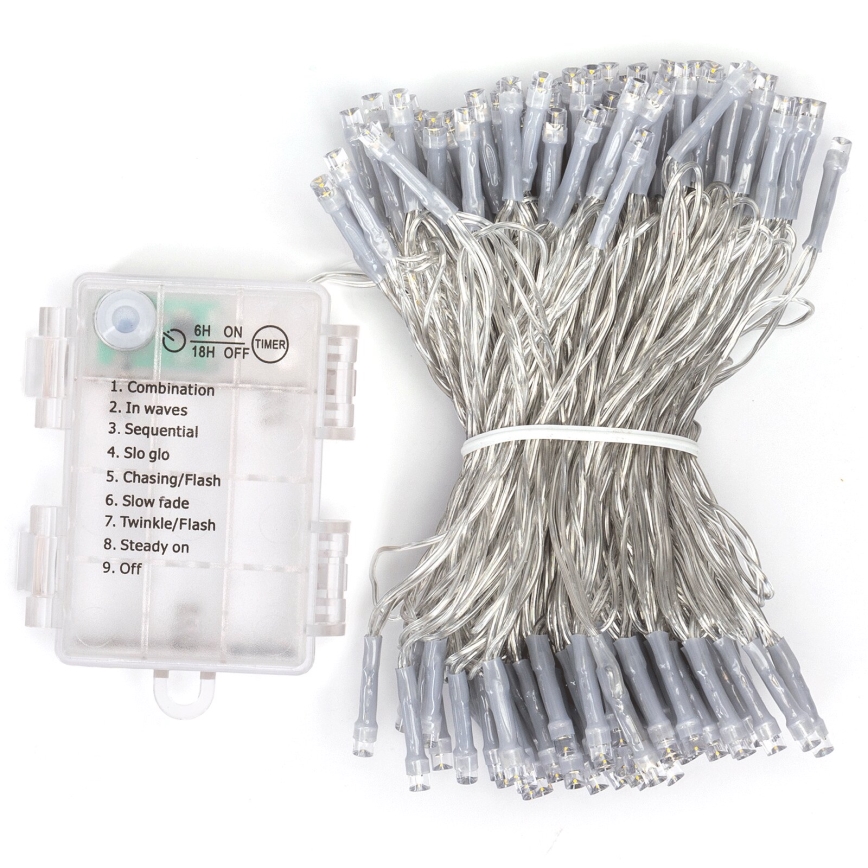 Aigostar - LED udendørs lyskæde 150xLED/8 funktioner 15,3m IP44 kølig hvid