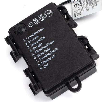 Aigostar - LED udendørs lyskæde 150xLED/8 funktioner 3xAA 15,3m IP44 multifarvet