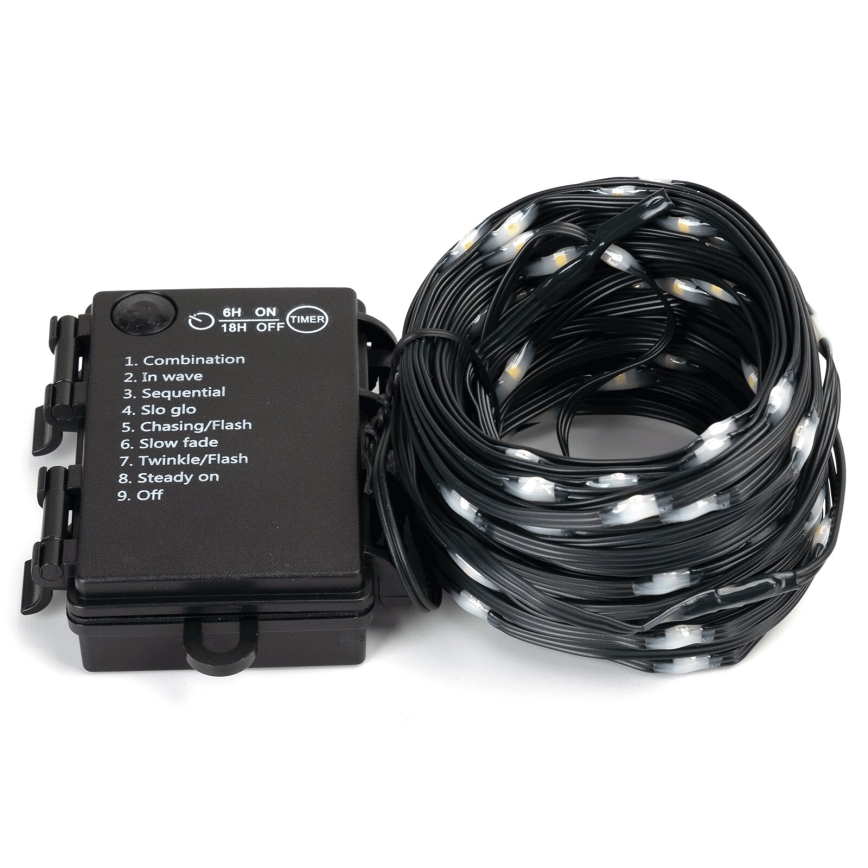 Aigostar -LED udendørs  lyskæde 150xLED/8 funktioner 3xAA 15,3m IP44 varm hvid