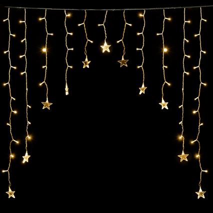 Aigostar - LED udendørs lyskæde 168xLED/8 funktioner 3x1,5m IP44 varm hvid stjerner