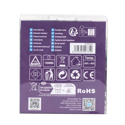 Aigostar - LED udendørs lyskæde 300 LED/8 funktioner 3 x AA 15,3 m IP44 multifarvet