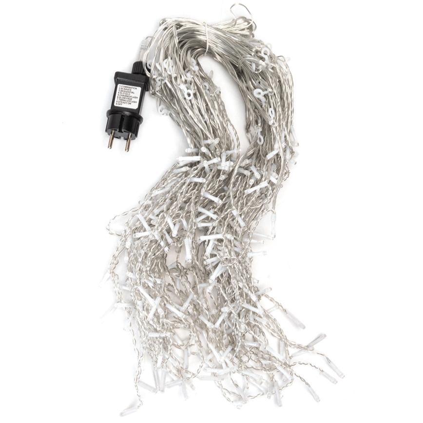 Aigostar - LED udendørs lyskæde 300xLED/8 funktioner 15x0,4 m IP44 kold hvid