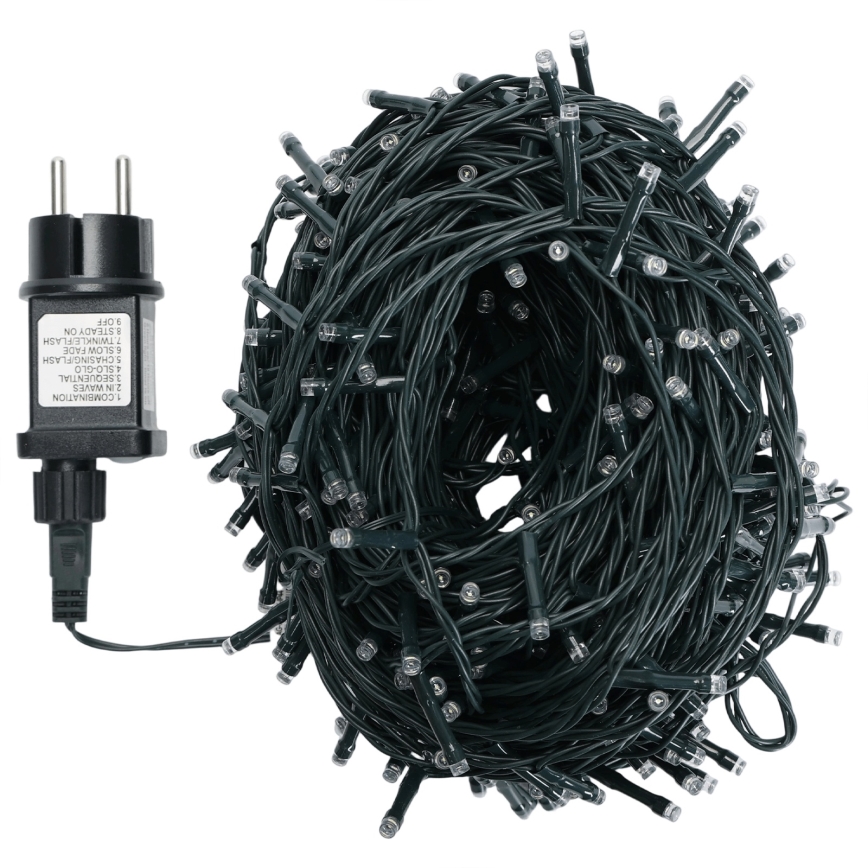 Aigostar - LED udendørs lyskæde 500 LED/8 funktioner 53 m IP44 kold hvid