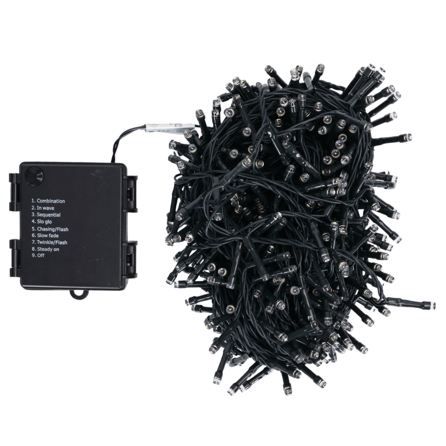 Aigostar - LED udendørs lyskæde 500xLED/8 funktioner 4xAA 25,3 m IP44 varm hvid