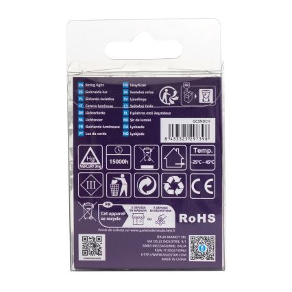 Aigostar - LED Udendørs  lyskæde 50xLED/8 funktioner 3xAA 5,3m IP44 varm hvid