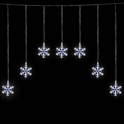 Aigostar - LED udendørs lyskæde 84xLED/8 funktioner 1,2x1m IP44 kold hvid snefnug