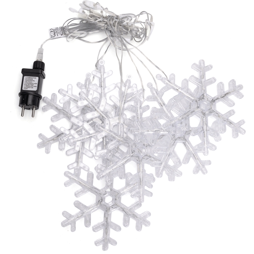 Aigostar - LED udendørs lyskæde 84xLED/8 funktioner 1,2x1m IP44 kold hvid snefnug