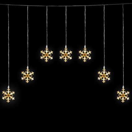 Aigostar - LED udendørs lyskæde 84xLED/8 funktioner 1,2x1m IP44 varm hvid snefnug
