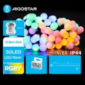 Aigostar - LED udendørs lyskæde til jul 50xLED/3xAA/8 funktioner 5,3 m IP44 multifarvet